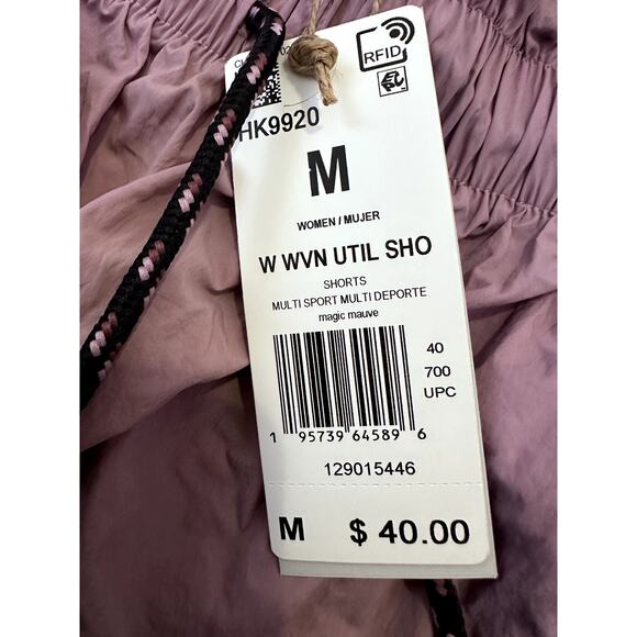 Adidas women M multi sport magic mauve gym shorts new with tag - Picture 3 of 3